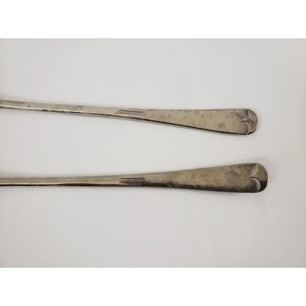 Vintage Silver Plated Serving Set Salad Fork & Spoon. 9 1/2” Dining Made Italy